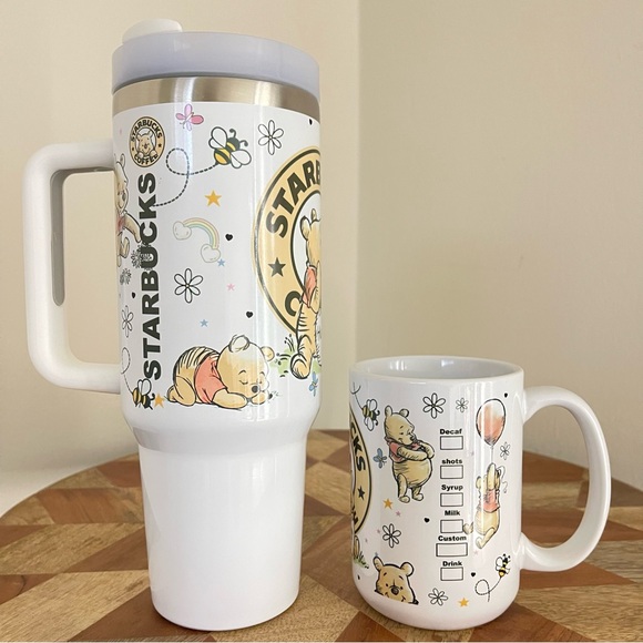 NEW 2 PCS Fashion cup Disney Winnie the Pooh 40 oz Tumbler and 15 oz mug GIFT - Picture 4 of 4